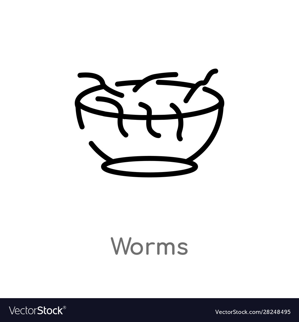 Outline worms icon isolated black simple line