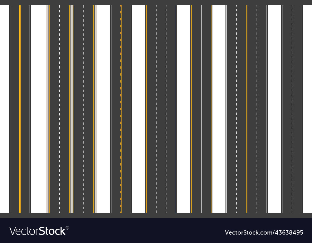 Road lane top view asphalt highway with various Vector Image