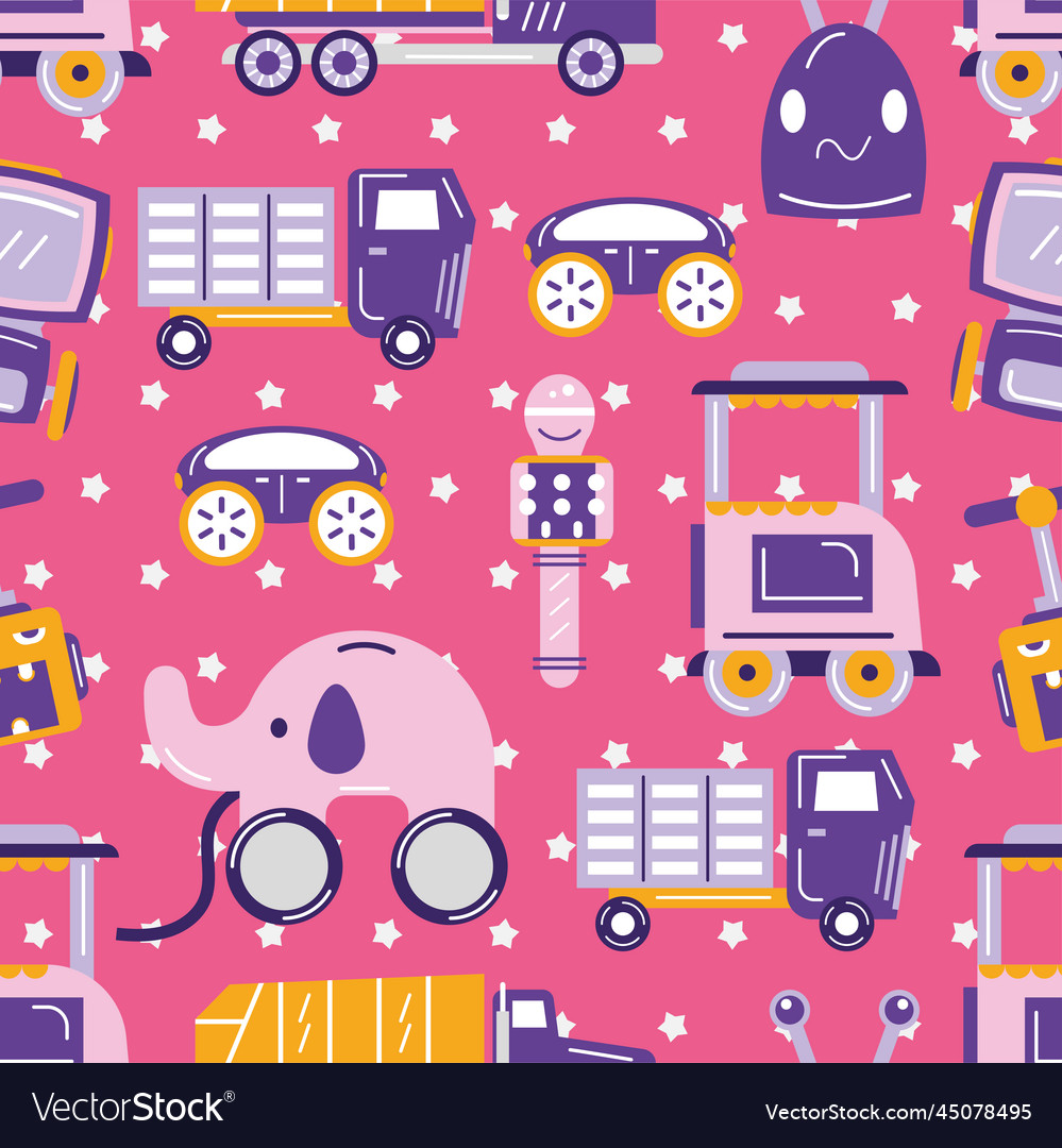 Seamless pattern background with toy icons