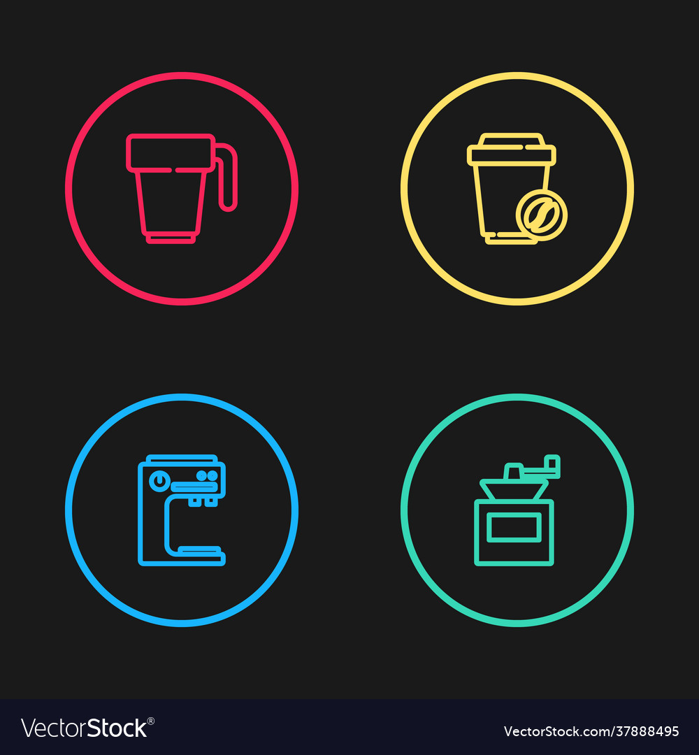 Set line coffee machine manual grinder