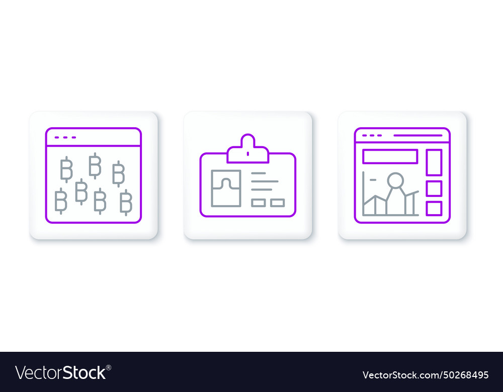Set line website with growth graph bitcoin vector image Set line website with growth graph bitcoin