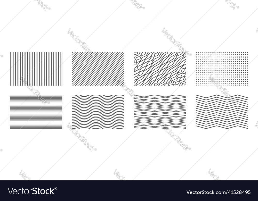 Stripe patterns set flat vector image Stripe patterns set flat