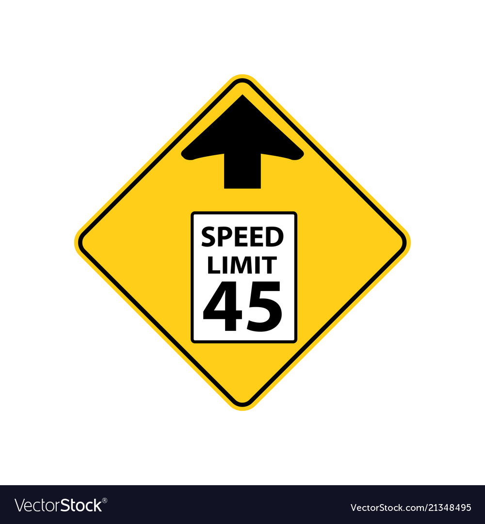 Usa traffic road signs reduce speed limit sign Vector Image