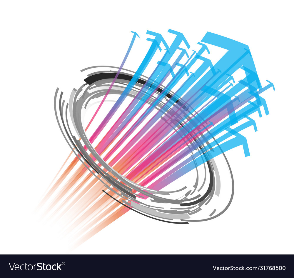 Abstract colored background with arrows