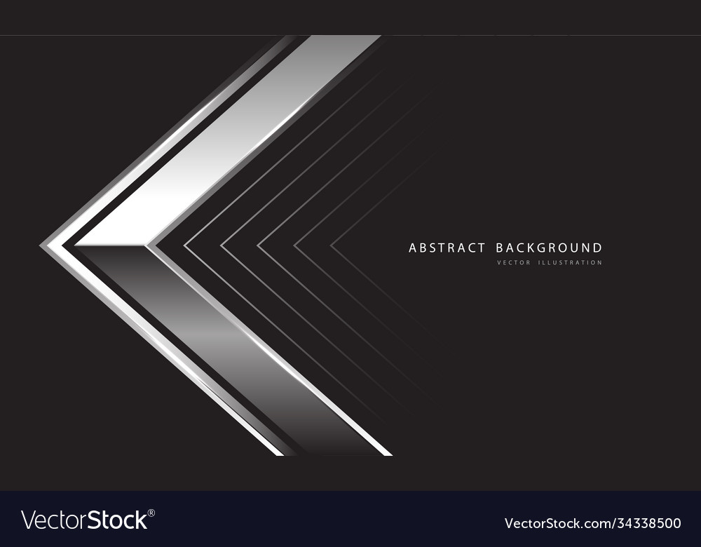 Abstract silver arrow direction on dark grey