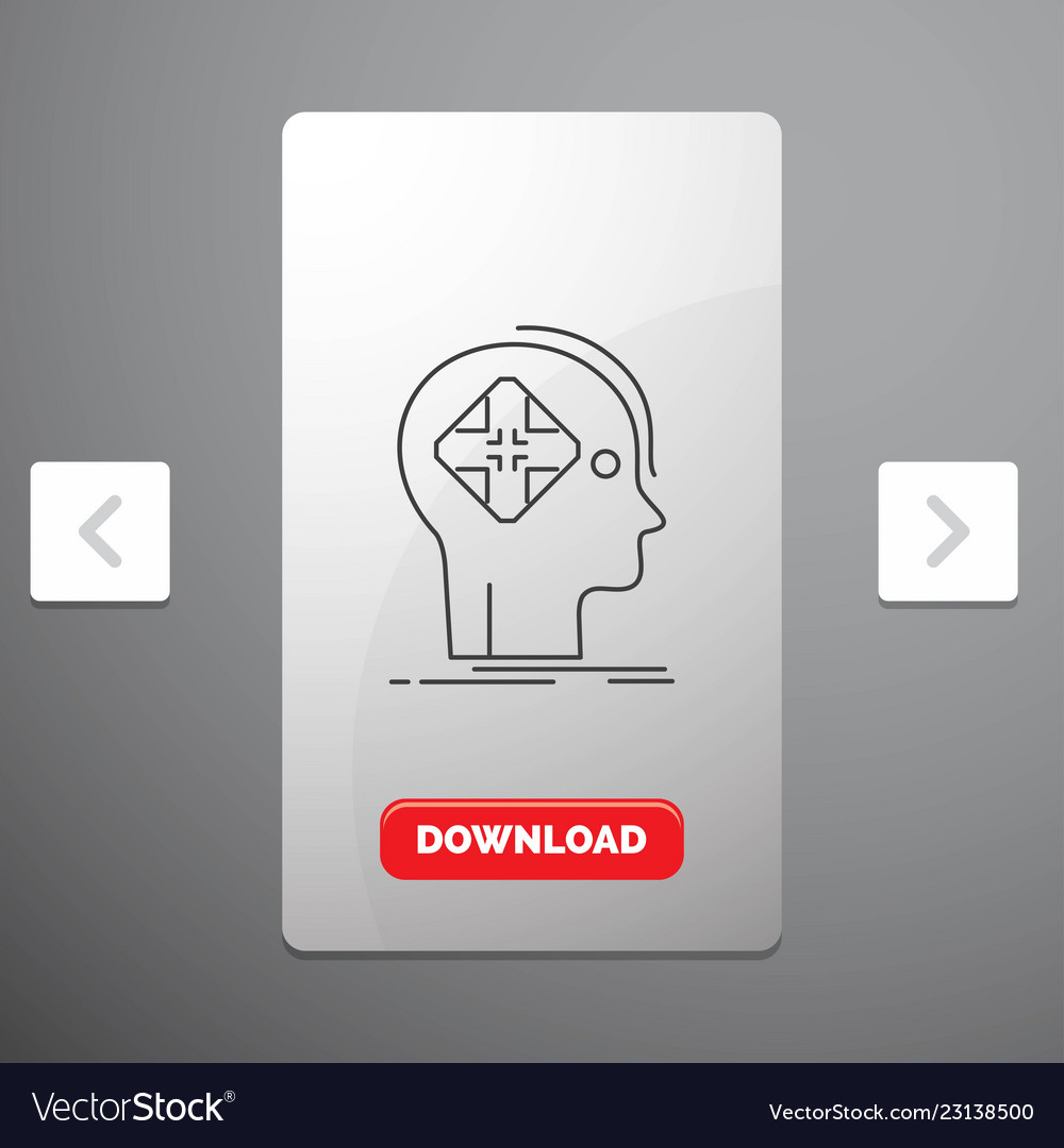 Advanced cyber future human mind line icon