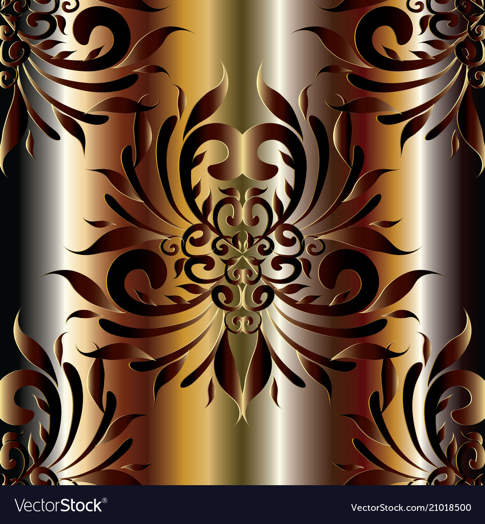 Damask 3d Seamless Pattern Silk Drapery Royalty Free Vector