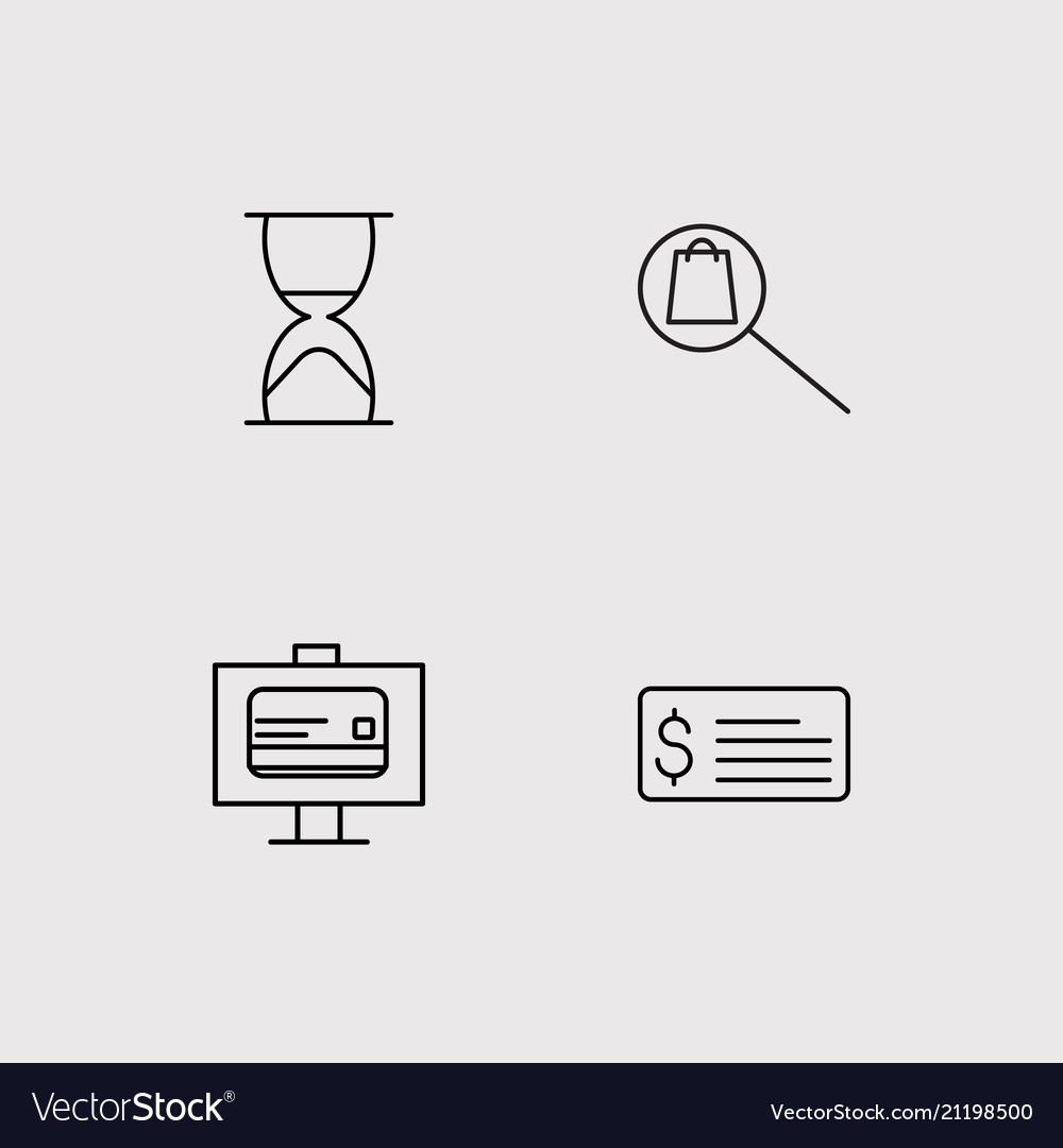 Finance simple linear icons set outlined