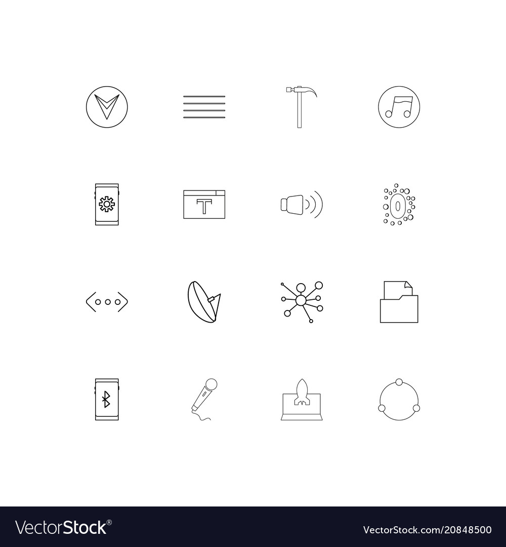 Internet of things linear thin icons set outlined