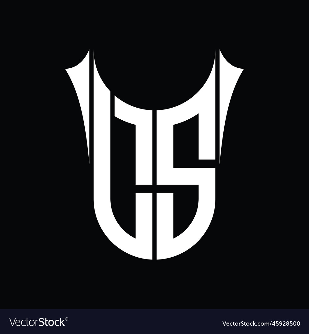 Ls logo monogram shield sharp half round shape