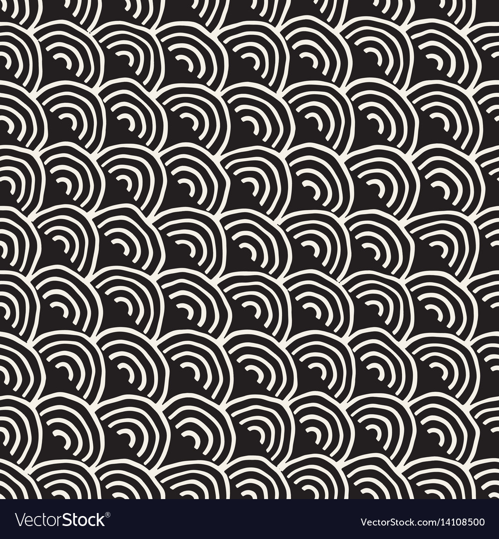 Monochrome minimalistic seamless pattern with arcs