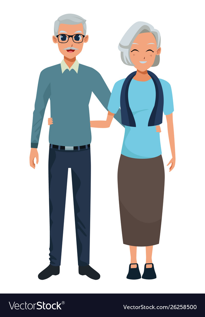 Old people smiling and happy Royalty Free Vector Image