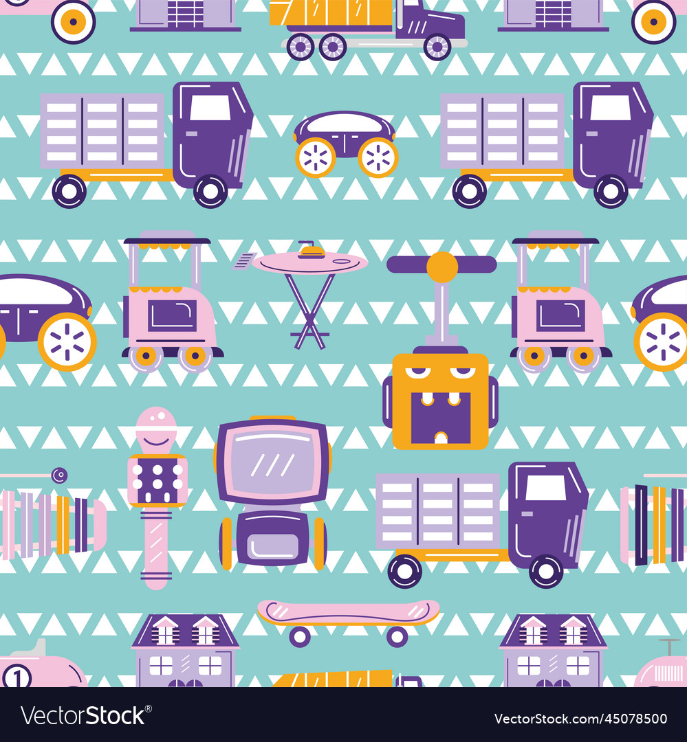Seamless pattern background with toy icons