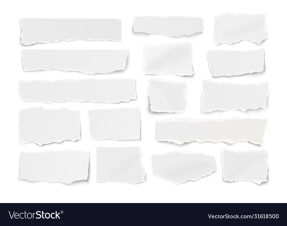 Set paper different shapes ripped scraps Vector Image