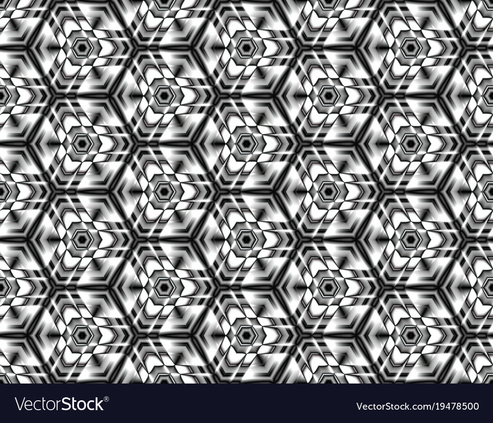 Stylized seamless image assembled from hexagons