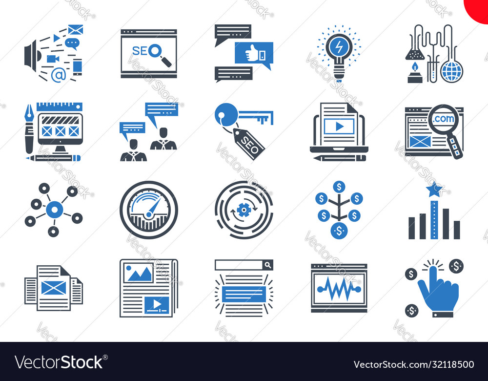 Thin line icons set search engine optimization vector image Thin line icons set search engine optimization