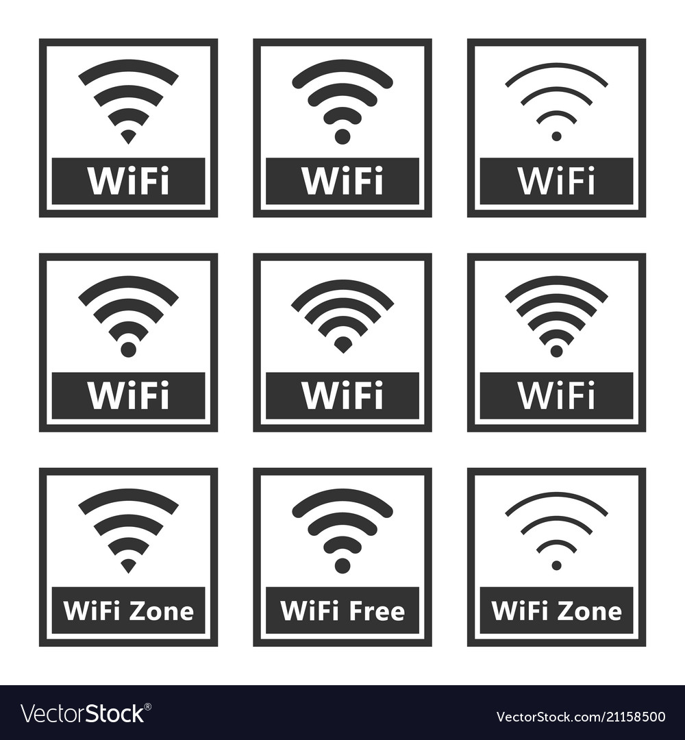 Wireless signs set wifi icons Royalty Free Vector Image