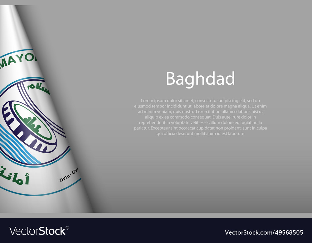 3d flag of baghdad is a city iraq Royalty Free Vector Image