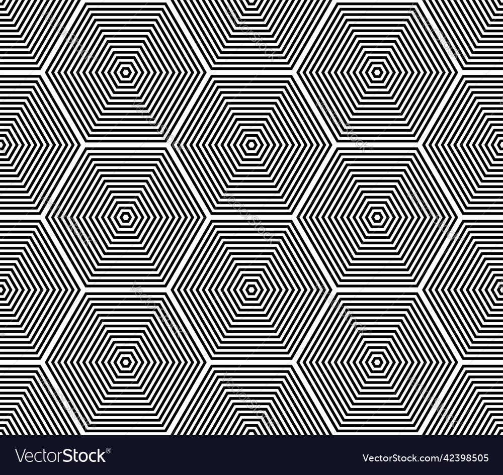 Abstract seamless geometric hexagons pattern