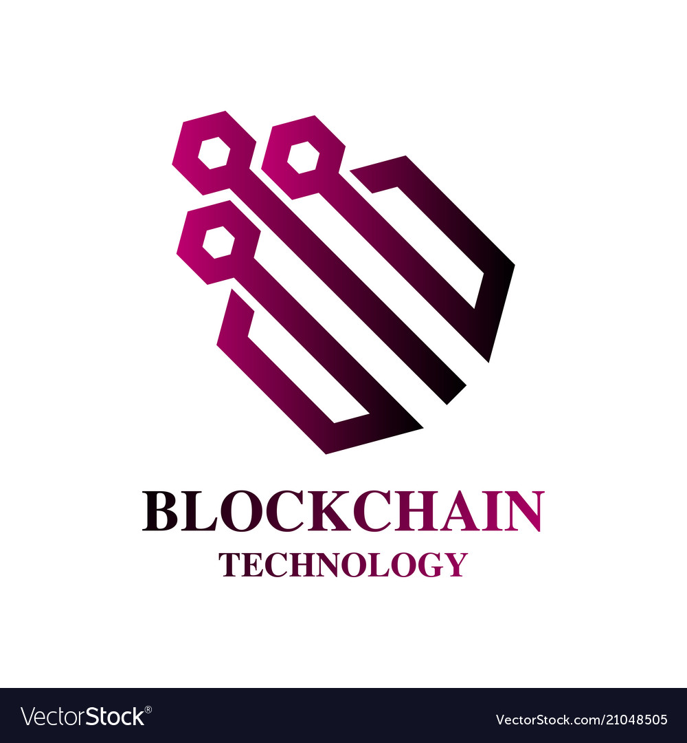 Blockchain cryptocurrency logo modern computer