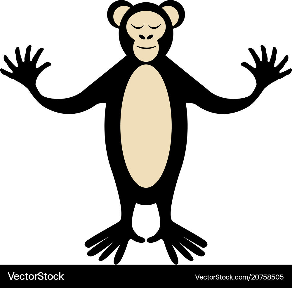Cartoon cute monkey posing Royalty Free Vector Image