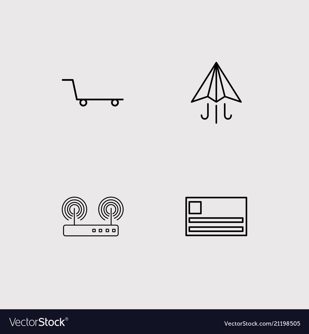 Communication simple linear icons set outlined