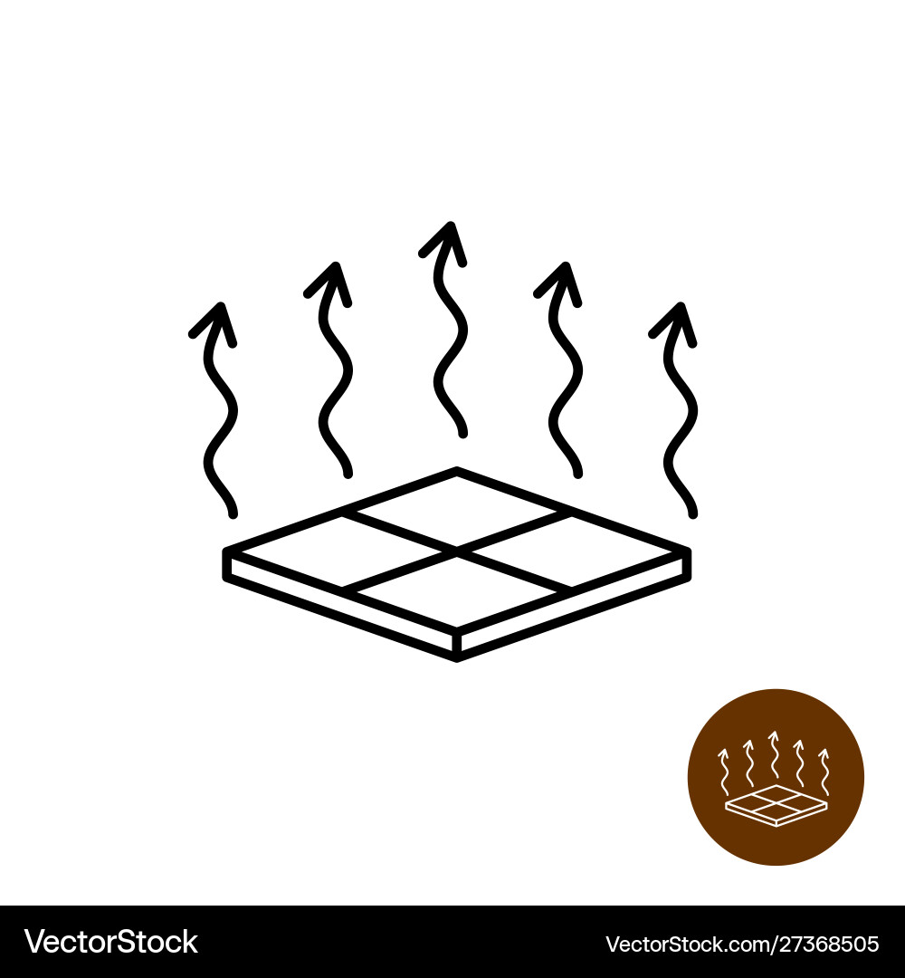 Floor heating icon warm floor symbol house Vector Image