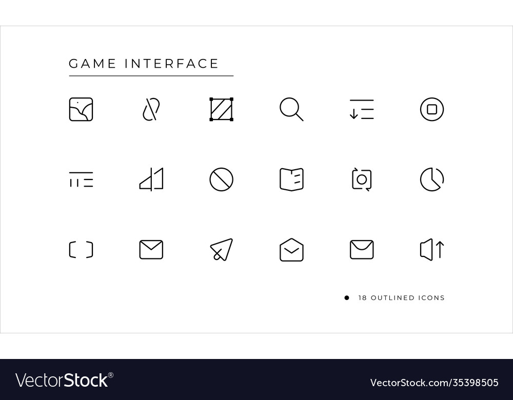 Game interface icon with outlined style