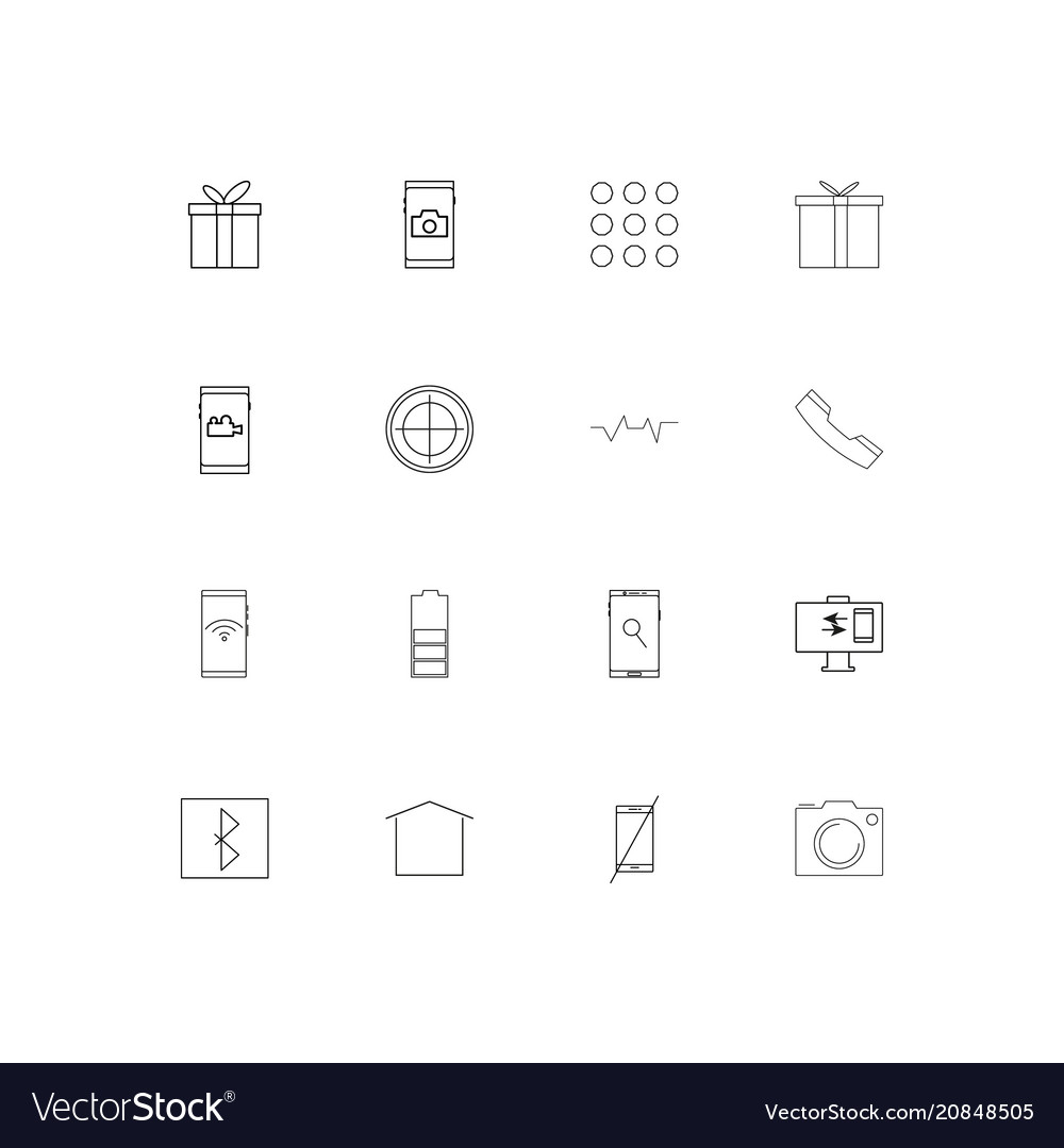 Internet of things linear thin icons set outlined