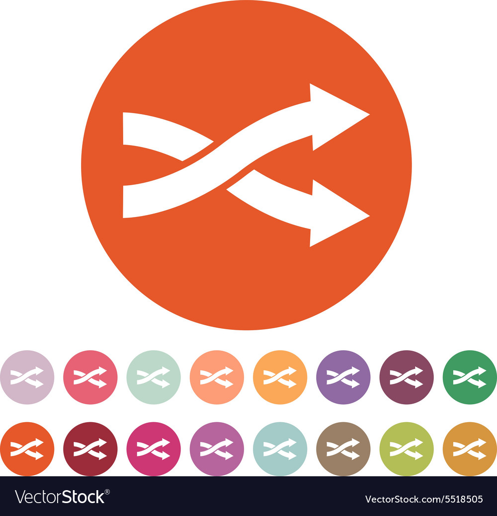 Intersecting arrows icon exchange and turn