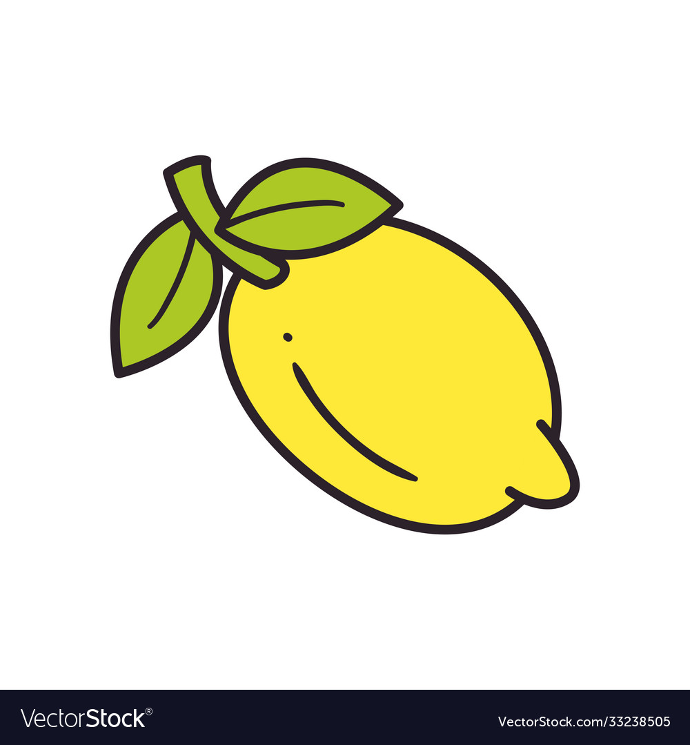 Lemon line and fill style icon design Royalty Free Vector