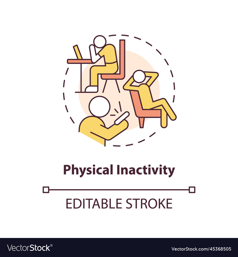 Physical inactivity concept icon Royalty Free Vector Image