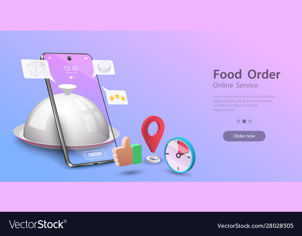 Restaurant And Cafe Online Food Order Application Vector Image