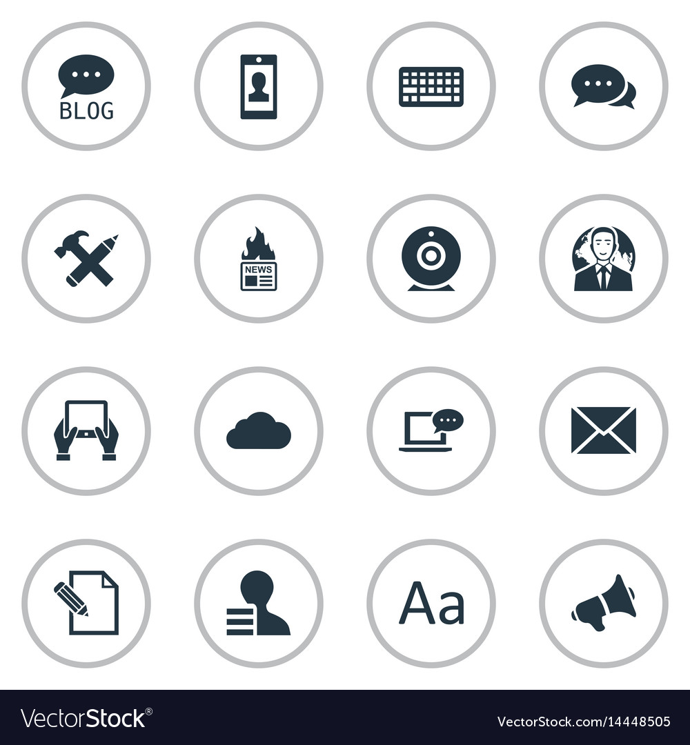 Set of simple blogging icons