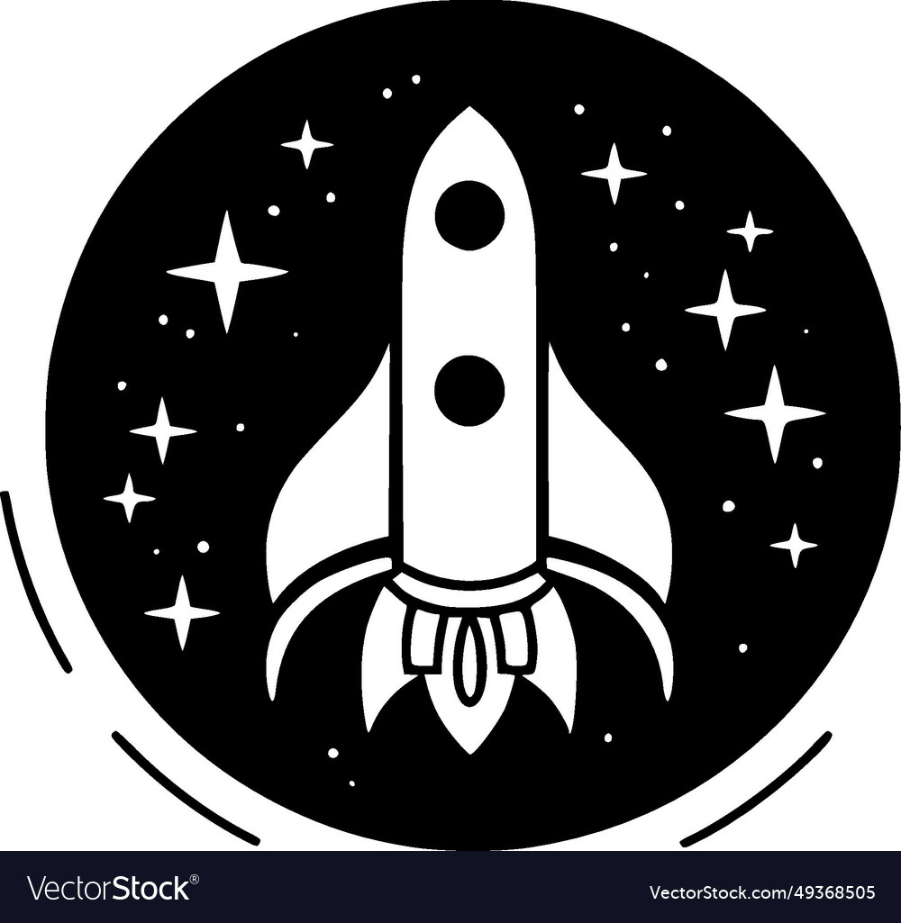 Space black and white Royalty Free Vector Image