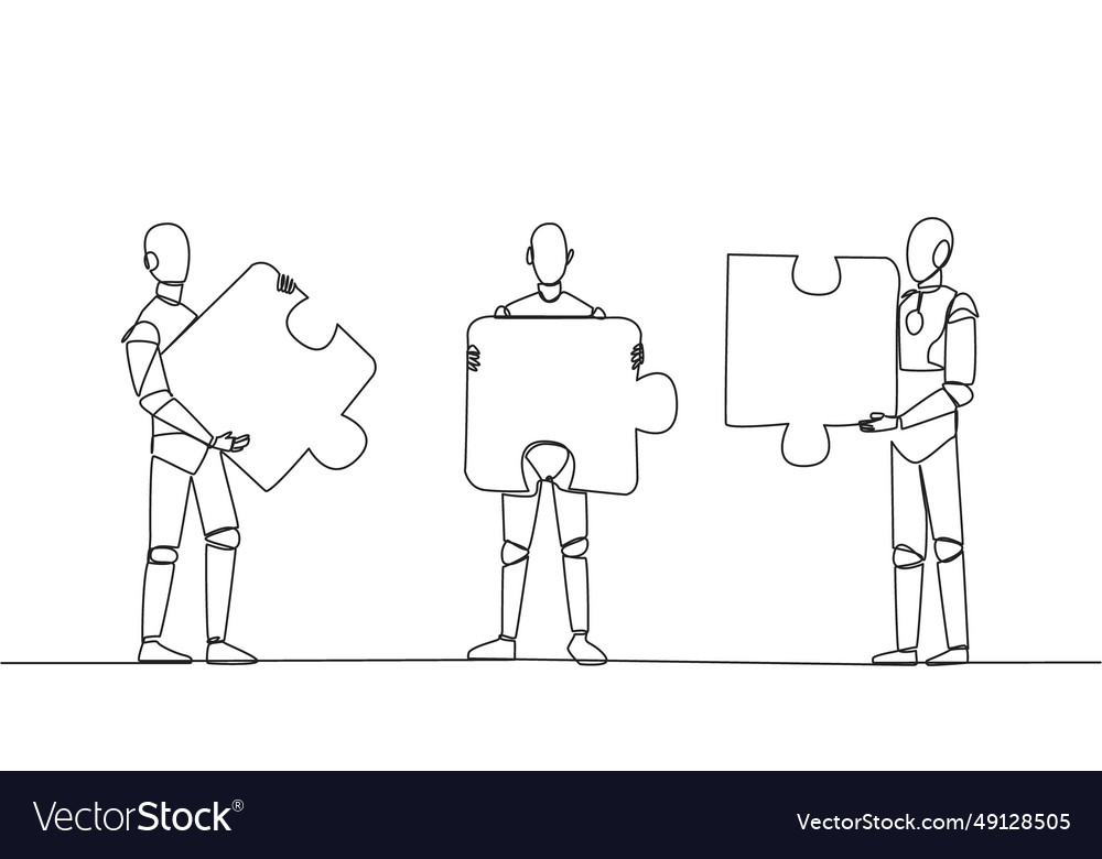 Three Robots Solving a Puzzle