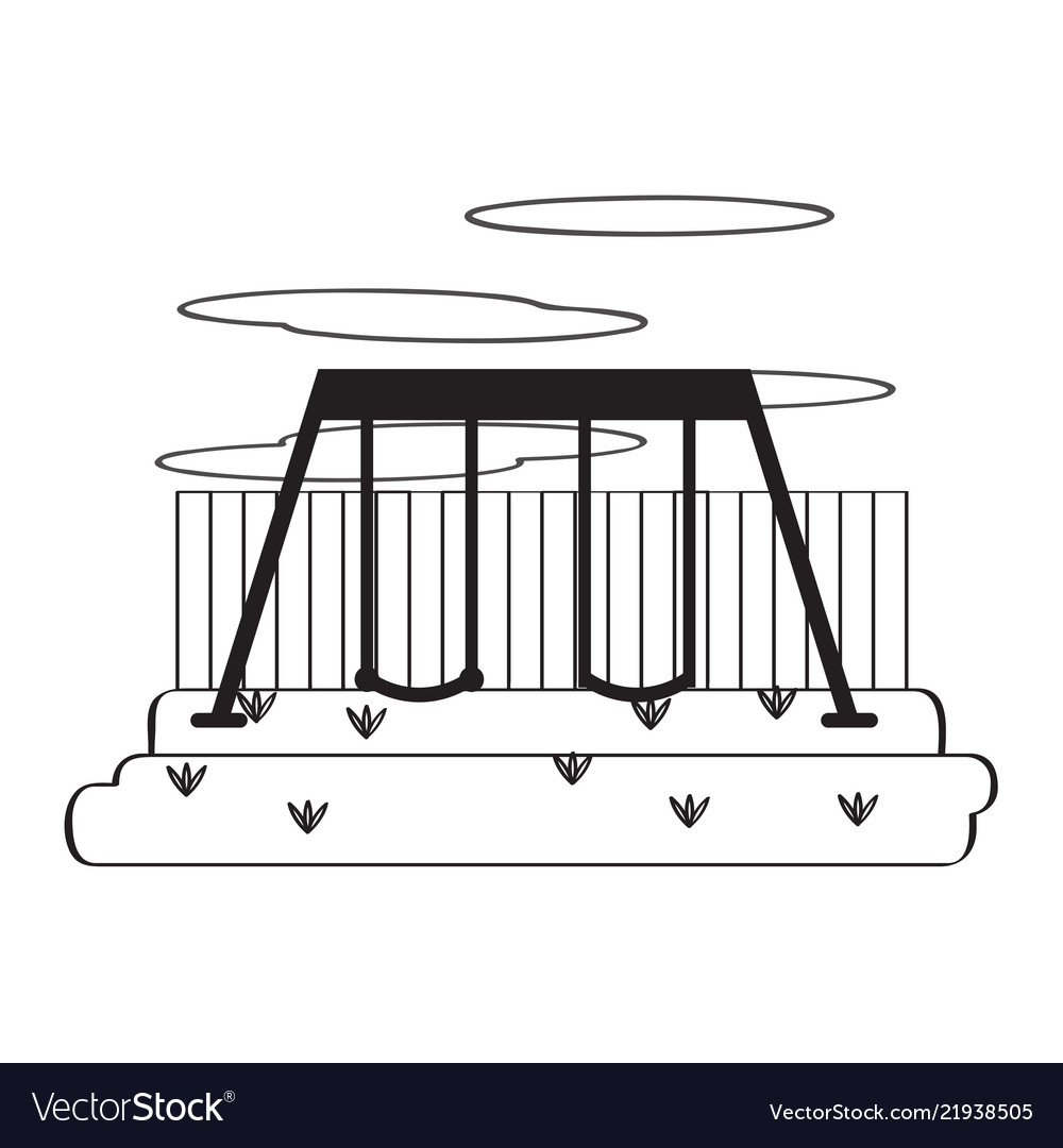 View of a public playground with swing