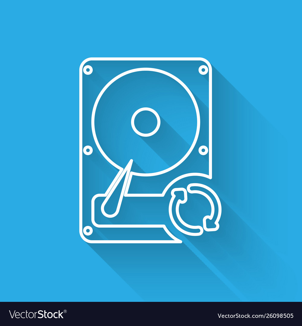 White hard disk drive hdd sync refresh icon