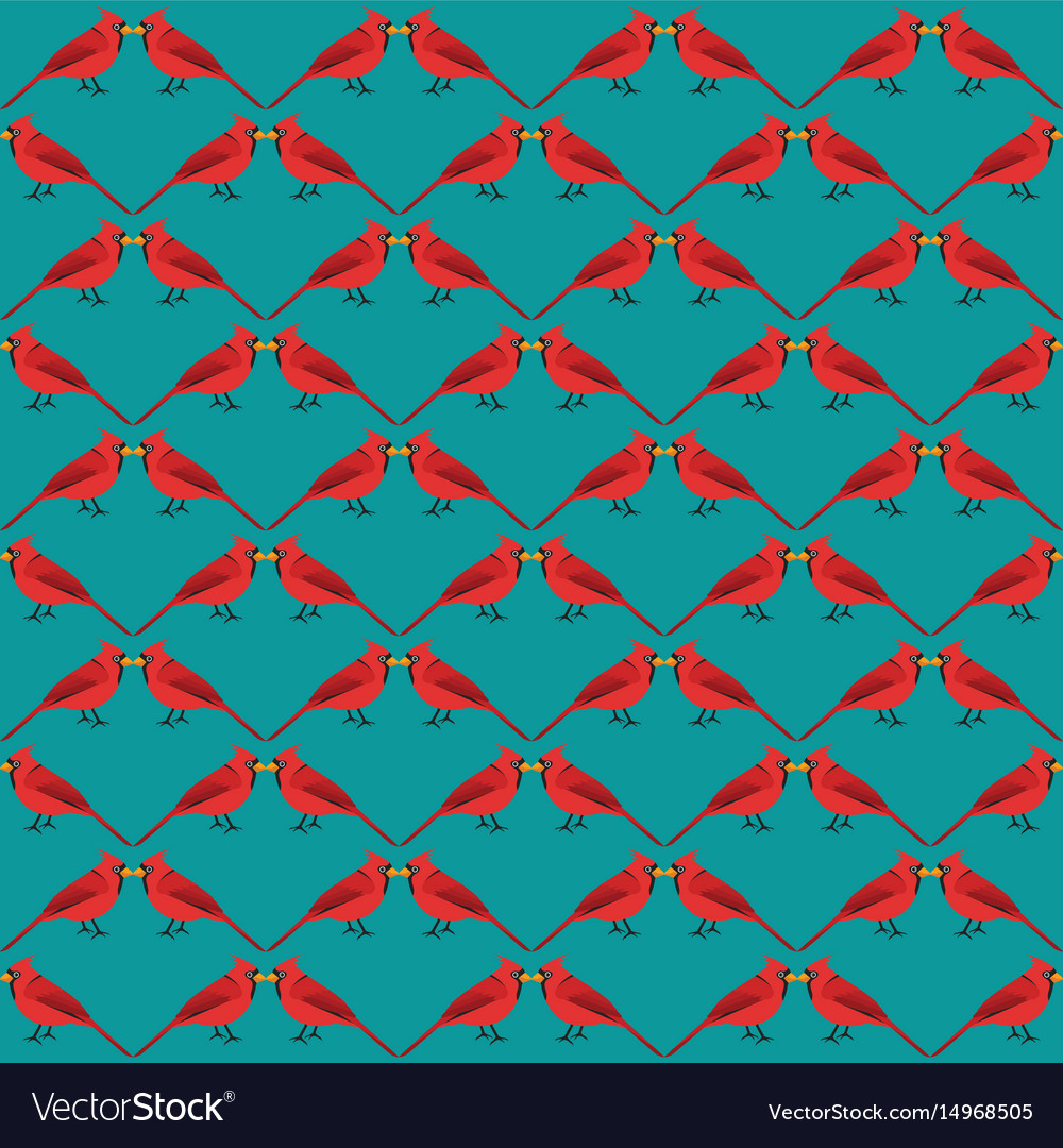 Winter red birds pattern seamless