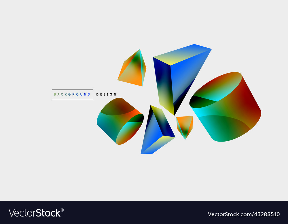 3d minimalist geometric abstract background Vector Image 3d minimalist geometric abstract background