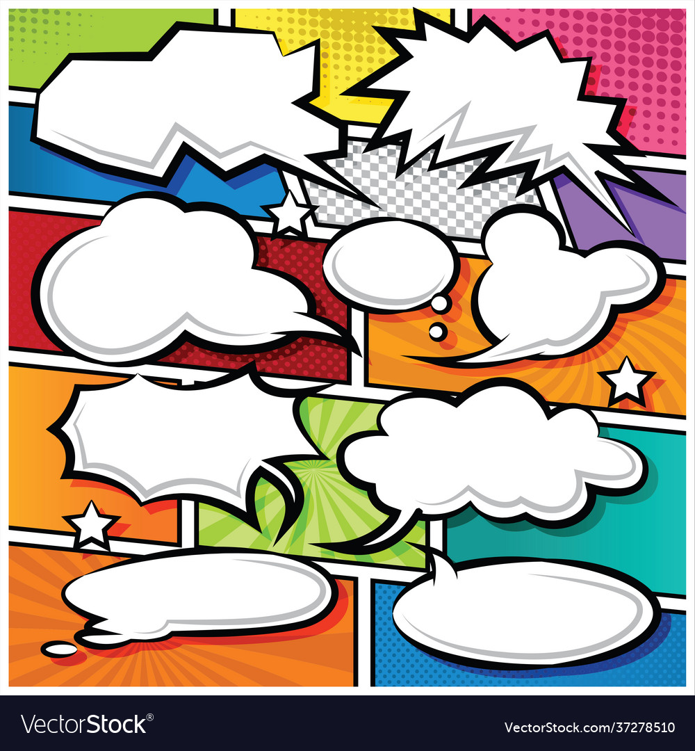 Comic bubble speech balloons cartoon Royalty Free Vector