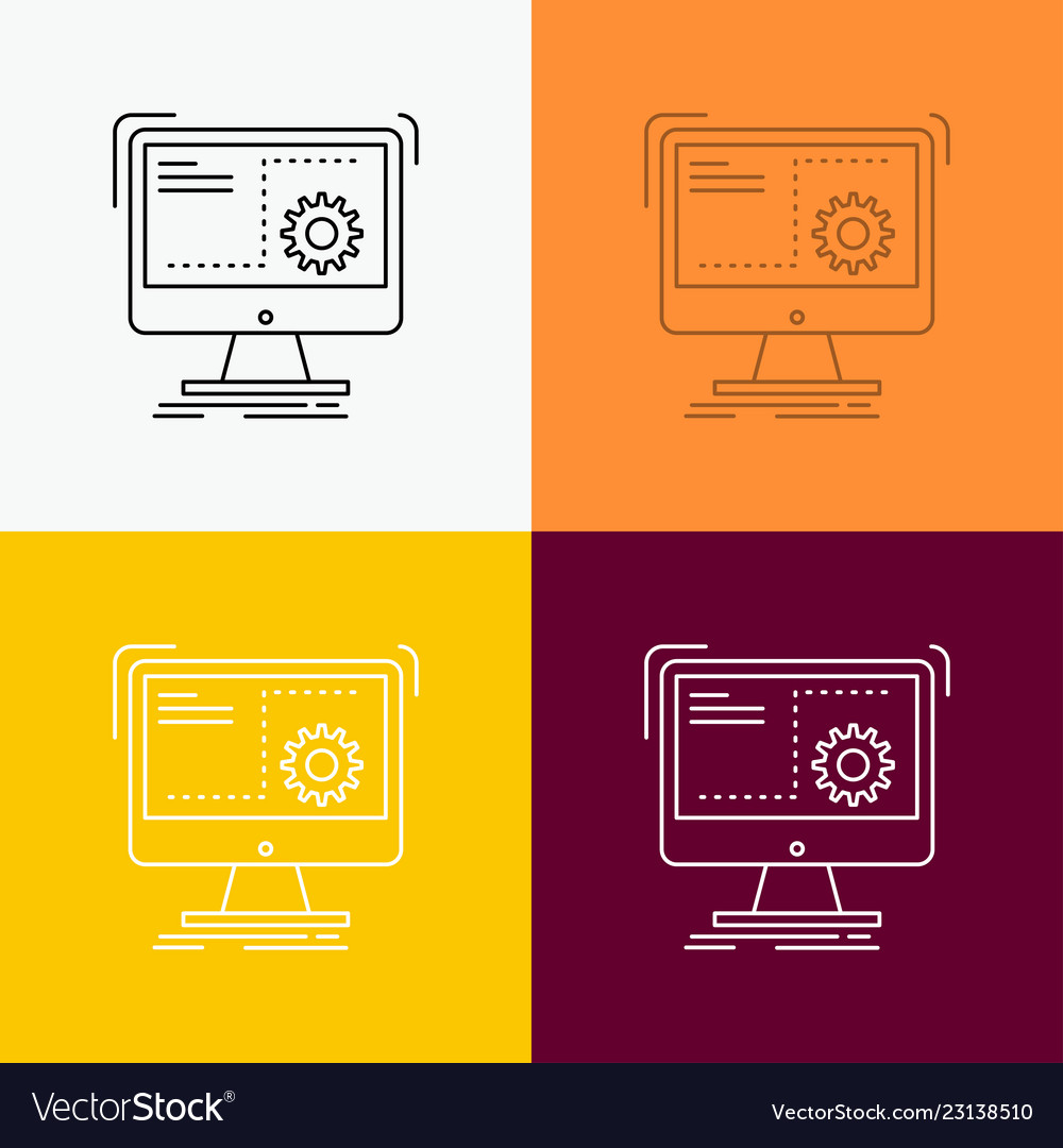 Command computer function process progress icon vector image Command computer function process progress icon