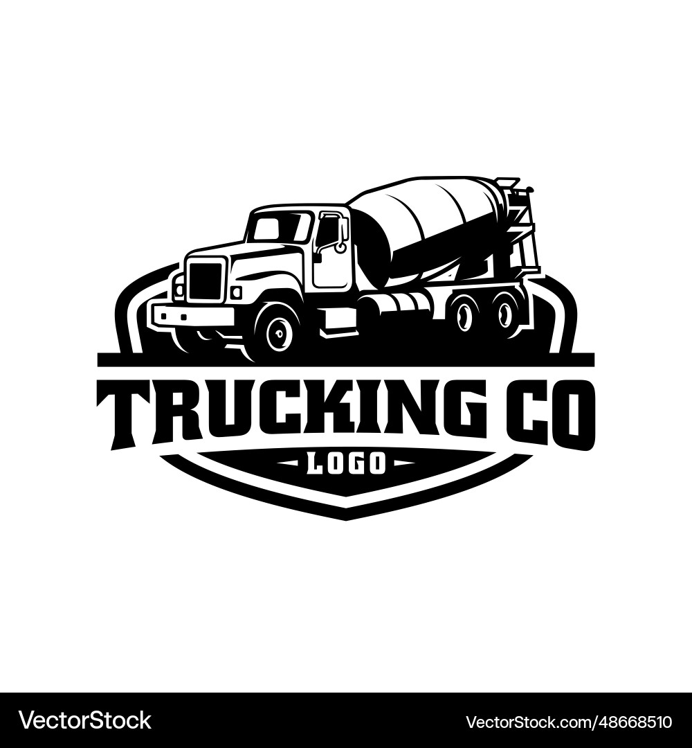 Concrete mixer truck logo Royalty Free Vector Image