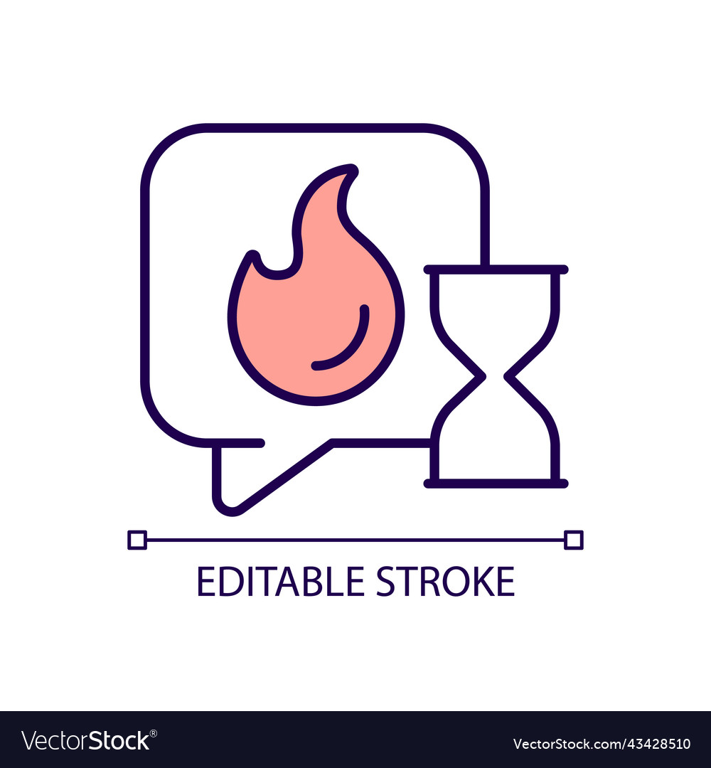 Delay response time rgb color icon vector image Delay response time rgb color icon