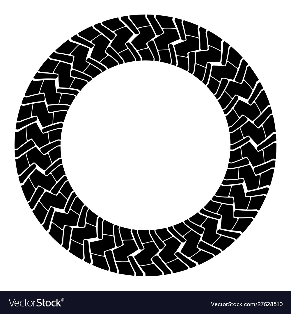 Frame rounded from tire track