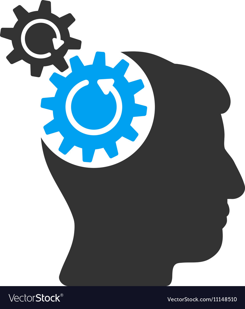 Head cogs rotation flat icon