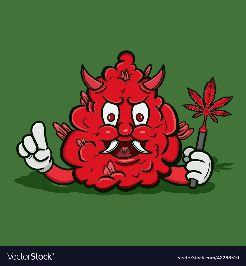 Mascot cartoon character of weed bud Royalty Free Vector