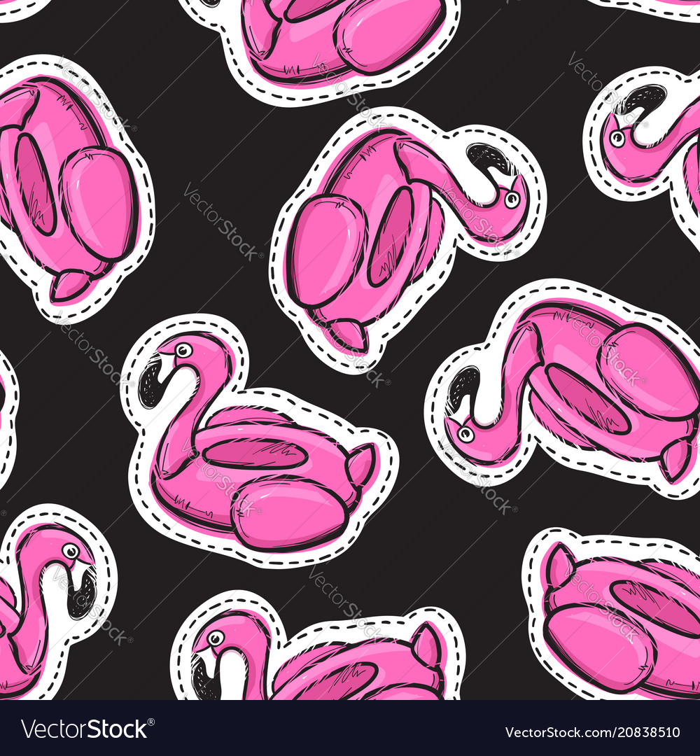 Pink Flamingo Seamless Pattern