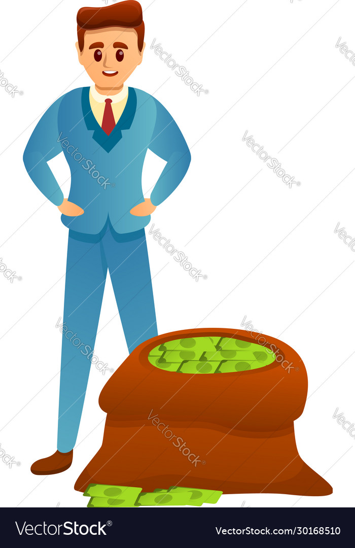 Rich man icon cartoon style