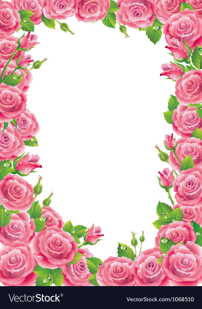 Roses frame Royalty Free Vector Image - VectorStock